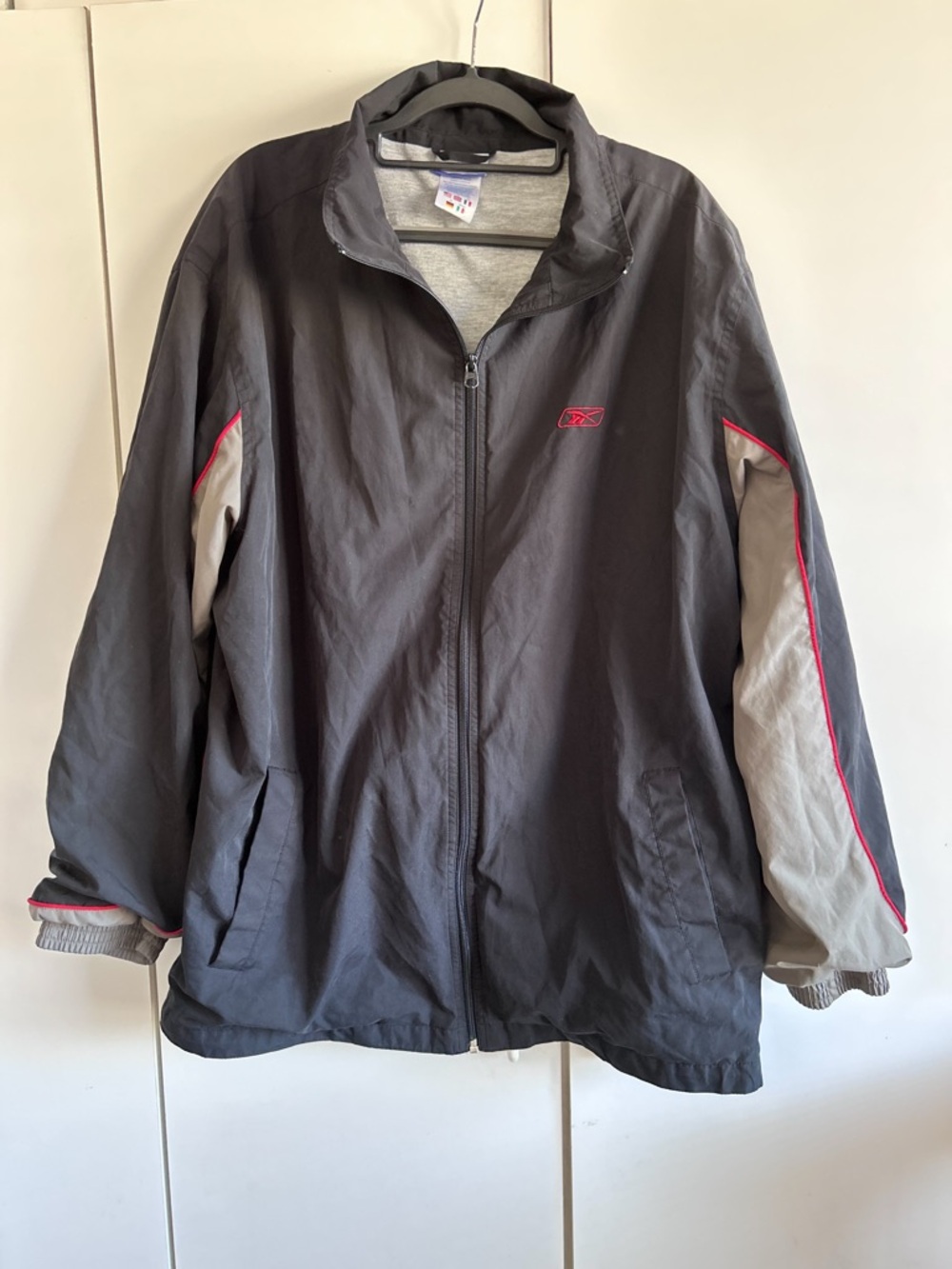 Reebok Men's Long Sleeve Full Zip Windbreaker Jacket Vintage • Sz XL